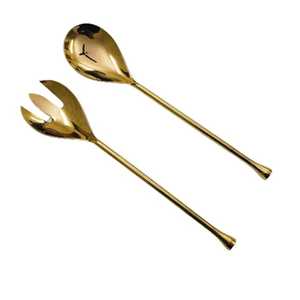 Antique Look <b>Cutlery</b> Spoon & Fork <b>Set</b> <b>Gold</b> Plated Salad Server Sustainable Salad Server <b>Cutlery</b> <b>Set</b> Royal Family Flatware <b>Set</b> - Product Image 1