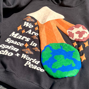 Sudadera con capucha de lana de algodón 100% de calidad superior 2025 básicos de algodón mezclado de gran tamaño de peso pesado térmico con capucha bordada de invierno - Product Image 5