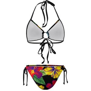 Conjunto de Bikini de 2 Piezas para Mujer con Escote Halter, Adornos de Borlas y Pedrería, Ecológico, Spandex/Poliéster - Product Image 1