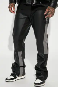 Customize New Style Motorbike Leather <b>Pants</b> Elastic Waist High Quality Breathable Windproof Unisex Cowhide Made Pakistan Custom - Product Image 3