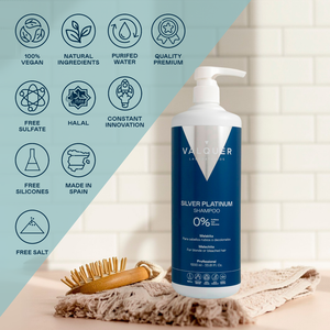 Valquer Premium argento platino Shampoo 1000 ml capelli danneggiati Non solfato siliconi senza sale vegani bellezza cura personale - Product Image 5