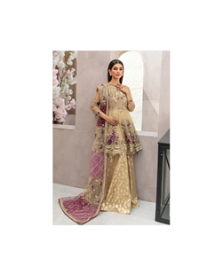 Trajes bordados de red cosidos Colección de Bodas de 3 piezas Último diseño pakistaní Salwar Kameez Punjabi Trajes Ropa de diseñador - Product Image 4