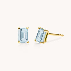 ต่างหูแฟชั่นโซราประดับอะความารีนในทอง 14K โดย VEYNOU - Product Image 2
