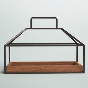 Jardinera de metal de madera con Soporte redondo hecho a mano con diseño en forma de cabaña MOQ bajo Nuevo diseñador personalizado Mayorista a granel del fabricante - Product Image 1