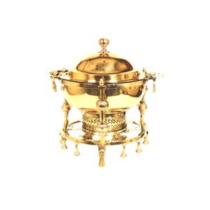 หม้อปรุงอาหารและบุฟเฟต์จานเสิร์ฟอาหารทำจากทองแดงรูปทรงกลม - Product Image 3