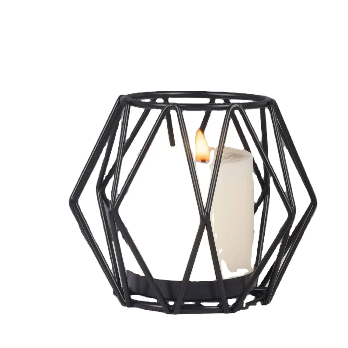 Candelabro de hierro geométrico para pared, soporte de vela, adornos, candelabro a juego, candelabro de acero, decoración minimalista para boda