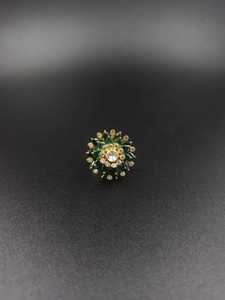 Anillo de cóctel de lujo hecho a mano con flor nano, chapado en oro de 18 quilates y plata de ley 925, joyería nupcial india - Product Image 1