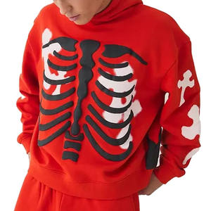 2025 nouveau design personnalisé Streetwear Boxy Fit pull sur bouffée impression survêtement recadrée à capuche ensembles pour hommes - Product Image 1