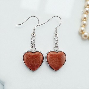 Pendientes colgantes de piedras preciosas en forma de corazón-Regalos de joyería de San Valentín-Pendientes de gota de plata 925 para mujer-Pendientes al por mayor - Product Image 5