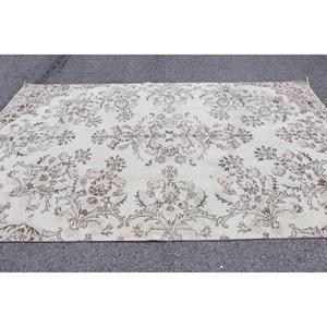 พรมขนาด 6x9.5 ฟุต, พรมตุรกีโบราณ, พรมลายจุดสีขาว - Product Image 3