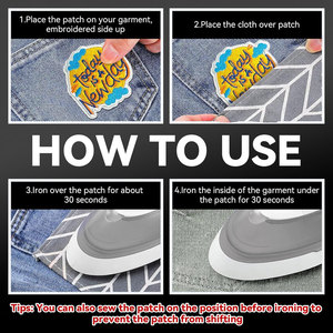 Proveedor de insignias de tela bordada, ropa con logotipo 3D personalizado, parches bordados para coser, tela de sarga para sombrero - Product Image 6