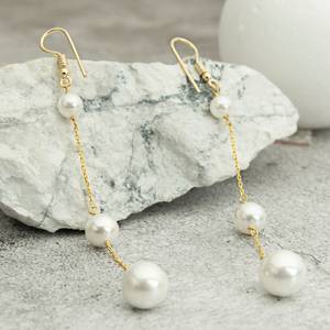 ต่างหูมุกห้อยยาว สไตล์อาร์ตเดโค เกรด AAA เงินแท้ 925 ของขวัญแต่งงานสำหรับเจ้าสาวและเพื่อนเจ้าสาว - Product Image 5