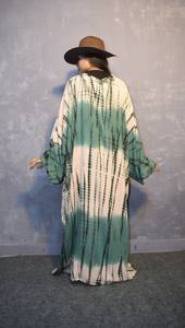 กิโมโนยาวมัดย้อมสำหรับผู้หญิงดีไซน์ใหม่2025ย้อมสีสะกดลายชายหาดทรงหลวมใส่สบายคลุมชายหาดมีกระเป๋าดีไซน์ใหม่ - Product Image 4