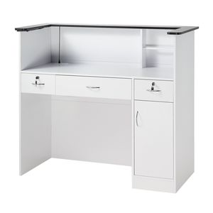 NUEVO Mostrador de Recepción Rectangular Moderno de 50 Pulgadas con Tira de Luz y 3 Cajones de Almacenamiento para Uso en Oficina - Product Image 3