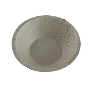 Bols à dîner jetables ronds profonds avec conception de feuille biodégradable écologique pour le service de nourriture pour les hôtels mariages pique-niques - Product Image 1