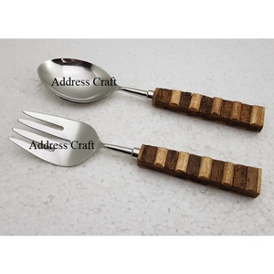 Super Quality Stainless Steel 304 Steel <b>Salad</b> <b>Tools</b> Custom Vintage Style <b>Salad</b> Spoon Fork Set Kitchen <b>Tool</b> Hot Selling Spoon Set - Product Image 2