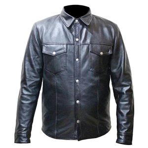 Chaqueta de Cuero Genuino de Manga Larga para Hombre, Nueva, Elegante, de Primera Calidad, Prenda Exterior Moderna, Chaqueta de Cuero PU de Moda para Hombre - Product Image 3
