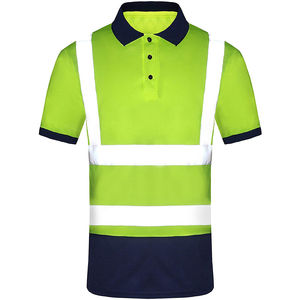 Piqué de coton tricoté haute visibilité haute visibilité pour polo vêtements de travail de protection avec bandes de sécurité réfléchissantes techniques imprimées - Product Image 6