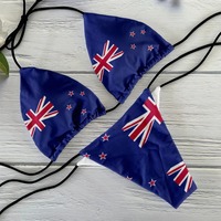 Ensemble de bikini sexy imprimé drapeau australien avec logo personnalisé pour femmes, maillot de bain brésilien à séchage rapide, maillot de bain de plage 2 pièces