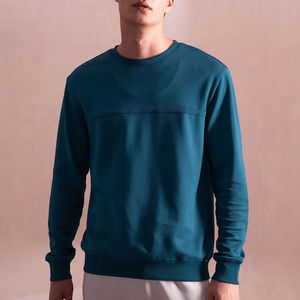 Sudadera sólida de fácil ajuste para hombre, sudadera informal urbana, jersey de corte recto cálido con cuello redondo, sudadera transpirable para hombre OEM - Product Image 1