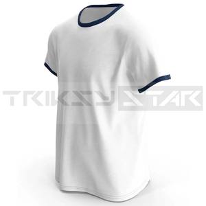 Camisetas clásicas de gran tamaño Vintage Old School Ringer para hombre y mujer, camisetas sólidas 100% de algodón para verano, tela de punto - Product Image 2