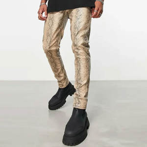 Meilleure Achat : Pantalon en Cuir Homme Tendance Effet Vieilli Style Jean Droit Streetwear – Prix Compétitif (Vente en Gros) - Product Image 4