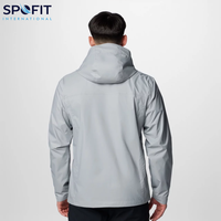 Veste de pluie imperméable, coupe-vent, respirante, légère et à séchage rapide pour homme, avec fermeture éclair intégrale et capuche réglable.