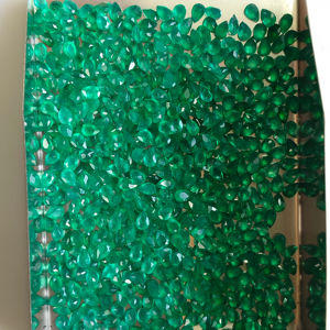 พลอยออนิกซ์สีเขียวธรรมชาติ ทรงหยดน้ำ ขนาด 3x2 มม. คุณภาพดีที่สุด สำหรับทำเครื่องประดับ - Product Image 4