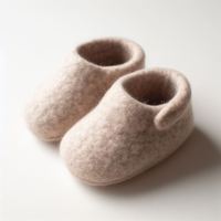Meilleures pantoufles chaudes en feutre Himilaya pour enfants, en cuir véritable et laine, antidérapantes, jetables, confortables, massantes, légères