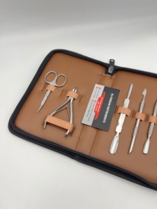Professional Manicure Pedicure Set Japanese Stainless Steel <b>Nail</b> Cuticle Nipper Scissors Pusher Clipper with Leather <b>Pouch</b> - Product Image 2