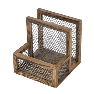 Porte-serviettes en bois fini de haute qualité accessoires de décoration de Table en bois rustique porte-mouchoirs classique - Product Image 3