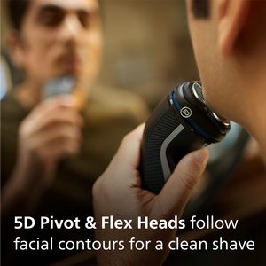 Afeitadora Eléctrica para Hombre con Tecnología de Protección de la Piel, Recortadora de Barba Extraíble Húmeda/Seca, Inalámbrica, Impermeable IPX7, con Estuche de Viaje Alemán - Product Image 6