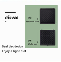 2025 Offre Spéciale petit appareil ménager gaufrier Sandwich et petit déjeuner avec plaques interchangeables pour Steak frying Machine