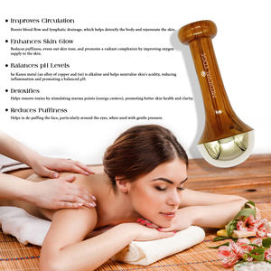 Masajeador de terapia facial Ayurvédica de varita Kansa pequeña de la mejor calidad para desintoxicación Natural con brillo de piel operado a mano Original indio - Product Image 6