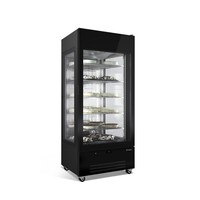 Peralatan Pendingin Dapur Komersial FRAMEC 3 Sisi Kaca Tegak 900 X 740 X 2080 mm Freezer Vertikal untuk Kue Kering