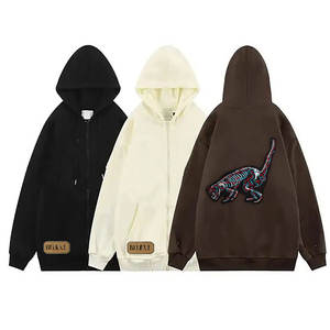 High Quality French Terry Hoodie Pullover <b>Sweatshirt</b> Chenille Patch Embroidery Custom Embroidered Mens <b>White</b> Hoodie - Product Image 3