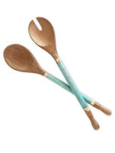 ชุดเสิร์ฟสลัดทำด้วยมือทำจากไม้และไม้สีเหลืองทำจากไม้ช้อนส้อมเครื่องใช้ในครัวช้อนของขวัญ - Product Image 3