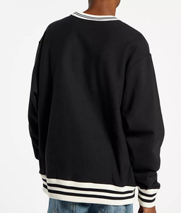 Pulls surdimensionnés personnalisés pour hommes Sweat-shirt vintage unisexe à col rond brodé pour hommes Sweat-shirt avec contraste Colo Rib Sweatshirts - Product Image 5