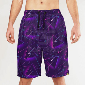 Pantalones Cortos de Lona Sublimada Sólida, Casuales de Verano, 100% Poliéster, Servicio OEM, Alta Calidad, Secado Rápido, Transpirables, Cintura Elástica para Hombre - Product Image 3