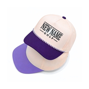 Private Label Performance Two Tone Sport Golf <b>Caps</b> 5 Panel Structured Vintage Style Custom Logo Custom Twisted Rope Back Buckle - Product Image 3