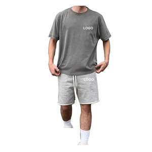 เสื้อยืดแขนสั้นวินเทจชุดสั้นแฟชั่นแนวสตรีทไม่ระคายเคืองผิวฤดูร้อน - Product Image 1