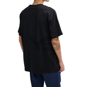 Venta directa de fábrica de los hombres de talla grande de moda estilo callejero sólido negro algodón camisetas gran oferta negro Jersey camisetas - Product Image 5