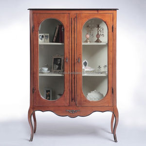 Armoire en bois d'acajou avec portes en verre transparent, numéro de série 1424, idéale pour votre chambre ou votre villa - Product Image 1