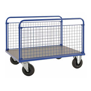 Chariot de plateforme industriel et commercial avec options à quatre et trois roues, cadre fermé, support OEM pour le stockage en entrepôt - Product Image 1