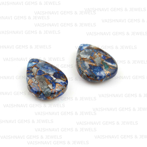 อัญมณีหลวมรูปร่างลูกแพร์ทองแดง Lapis Lazuli ธรรมชาติขนาด10X14มม. สำหรับการทำเครื่องประดับ - Product Image 4