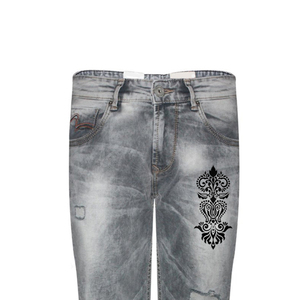 Pantalones vaqueros con diseño recto de calidad superior al por mayor, pantalones vaqueros de lona transpirables de secado rápido con bolsillos, diseño de serigrafía - Product Image 4