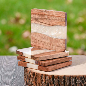 Best Design Luxury Eco-Friendly Resin <b>Coaster</b> <b>Set</b> <b>with</b> <b>Coaster</b> <b>Holder</b> for Tabletop Desktop by Saniya Handicraft - Product Image 2