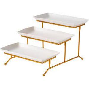 ถาดขนมโลหะสำเร็จรูป3ชั้นสำหรับตกแต่งสไตล์โบราณสำหรับนำเสนอคัพเค้กมัฟฟินและขนมหวาน - Product Image 6