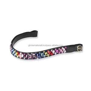 Cristales pequeños coloridos Bling Diamante All Shape Black Leather Horse Brow Band en Full Cob Over Sizes Disponible al mejor precio - Product Image 6