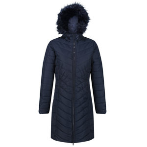 Parka matelassée en coton marine pour femme, veste courte d'hiver, coupe-vent, bouffante, brillante, grande taille, à capuche - Product Image 1